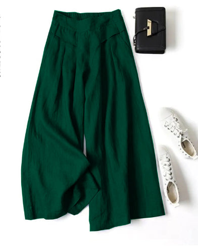 Baumwolle und Leinen 9-Zoll Damen-Hose für jede Gelegenheit