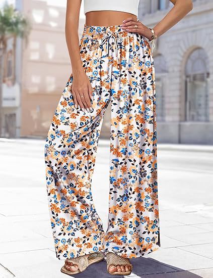 Damenhose Frühling Sommer 2026 im Boho-Stil mit weitem Bein